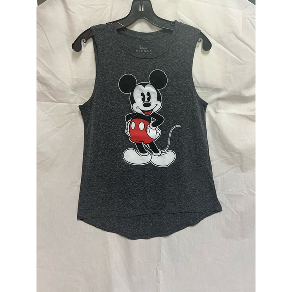 Disney Tops - Disney Mickey Mouse Tank Top Womens Size Large Dark Heather Gray EUC